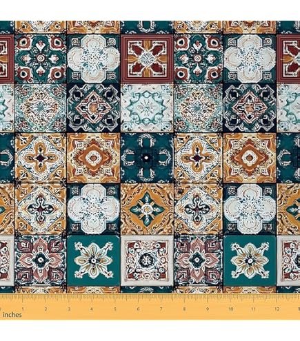 Amazon.com: Red Green and Yellow Floral Tapestry Upholstery Fabric